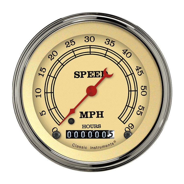 Low Speed Series Speedometer with Hour Meter Vintage Style