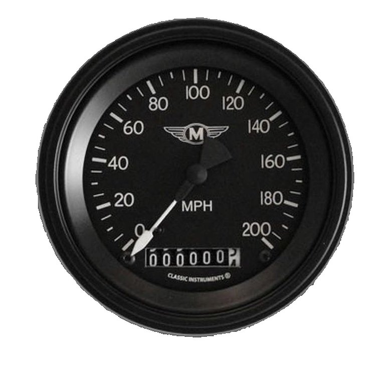 MA57BLC Moal Bomber 3in. Speedo 200 Mph
