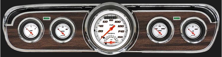 Velocity Series White Gauge Package 1965-66 Mustang Includes: