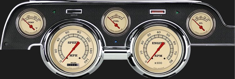 Vintage Series Instrument Package (Standard Black Housing) 1967-68 Mustang Includes: