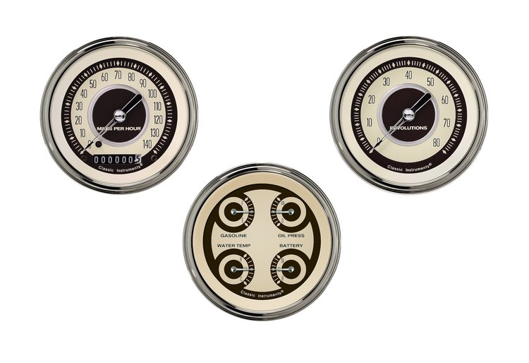 NT03SLC Nostalgia Vt 3in. Speedo/Quad/Tach-GM