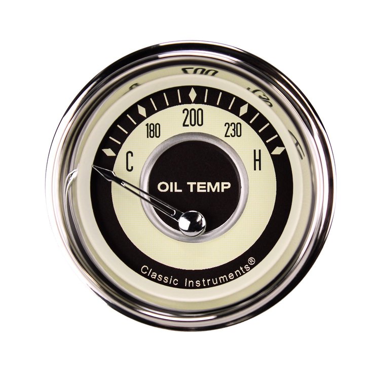 Nostalgia VT Series Oil Temperature Gauge 2-1/8" Electrical
