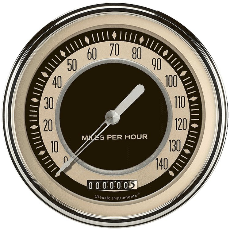 Nostalgia VT Series Speedometer 4-5/8" Electrical