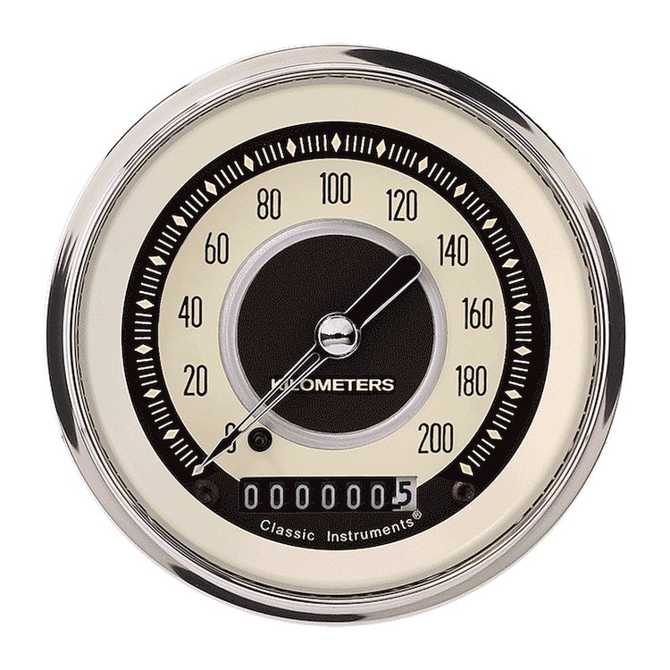 Nostalgia VT Series Speedometer 3-3/8" Electrical