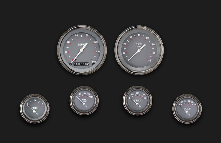 SG Series 6-Gauge Set 3-3/8" Elec Speedometer (140 mph)