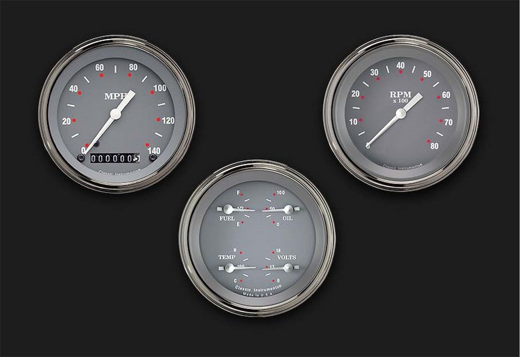 SG Series 3-Gauge Set 3-3/8" Electrical Speedometer (140 mph)