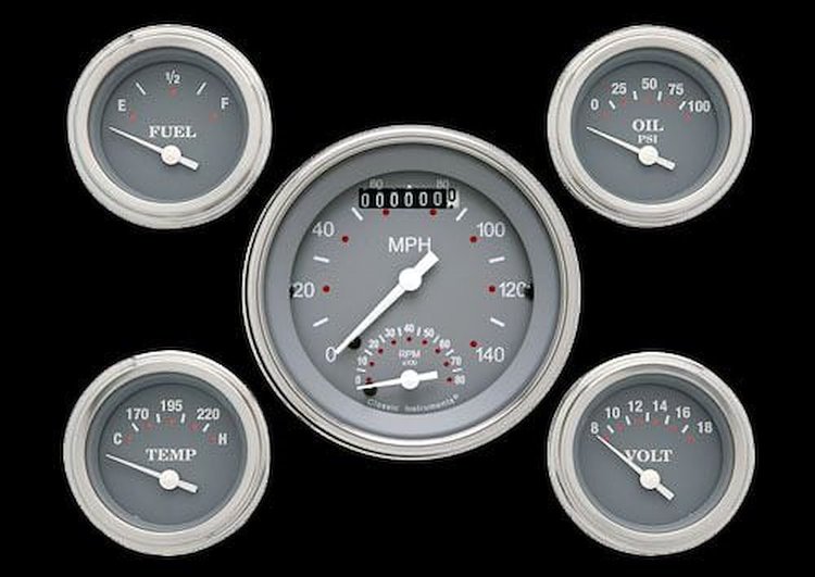 SG Series 5-Gauge Set 3-3/8" Electrical Ultimate Speedometer (140 mph)