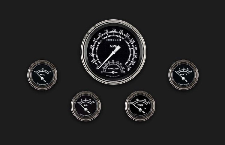 Traditional Series 5-Gauge Set 4-5/8" Electrical Speedtachular Gauge