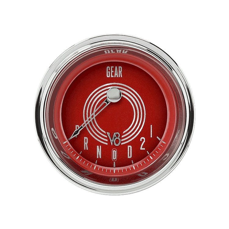 V8 Red Steelie Series Gear Indicator 2-1/8" Electrical
