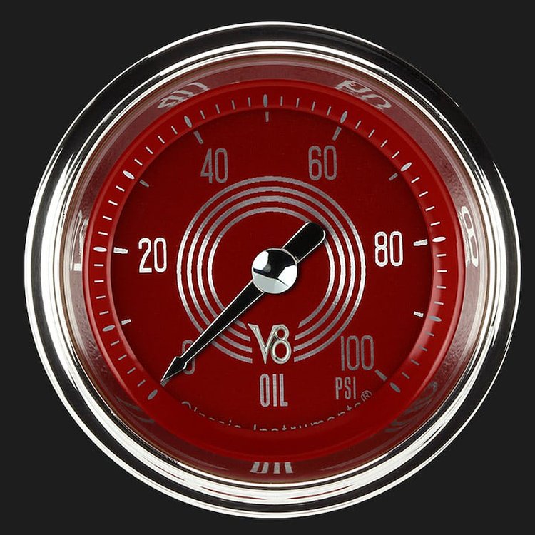 V8 RED STEELIE 2 TACHOMETER FULL SWEEP