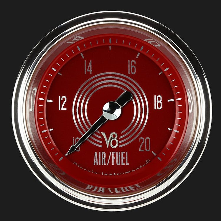 V8RS194SLC V8 Red Steele 2' Air / Fuel Ratio Gauge