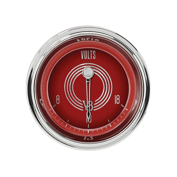 V8 Red Steelie Series Voltmeter 2-1/8" Electrical