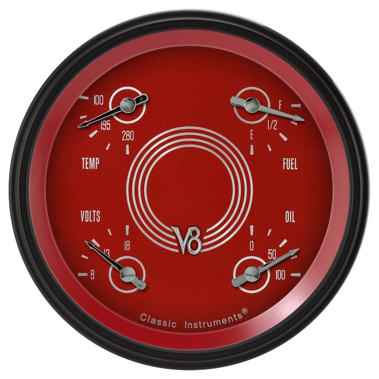V8RS78BLC V8 Red Steelie 5in. Quad 0-90