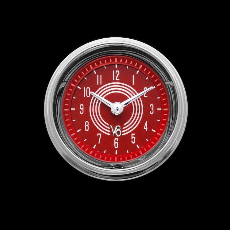 V8 Red Steelie Series Clock 2-1/8" Electrical
