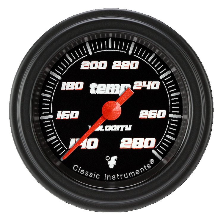 Velocity Black w/ Black Bezel 2 ? Full Sweep Water Temp Includes Temp Sender