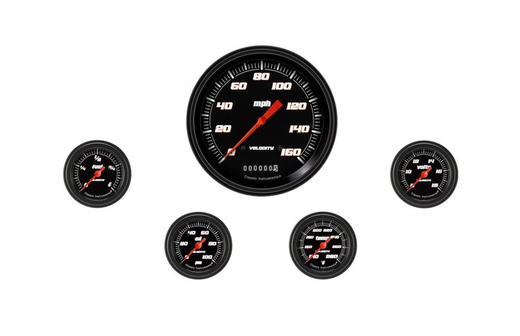 VS154BBLF Velocity Black Five Gauge Set 154