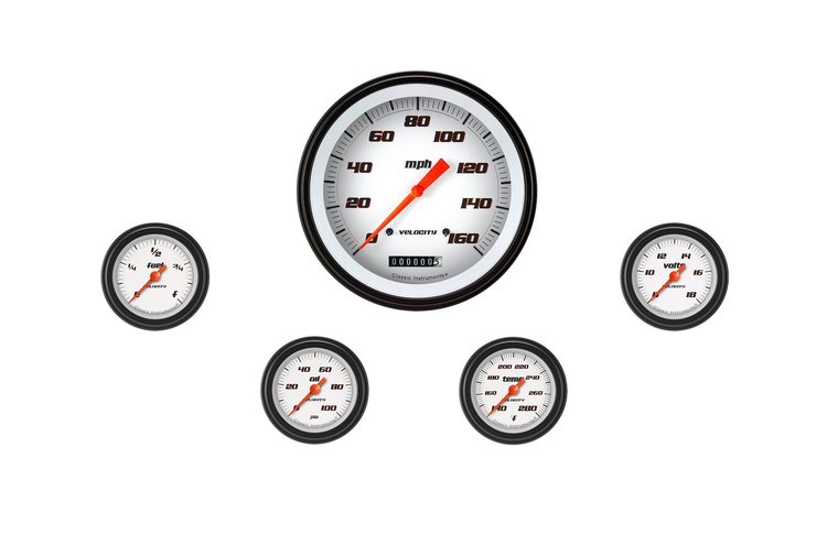 VS154WBLF Velocity White Five Gauge Set 154