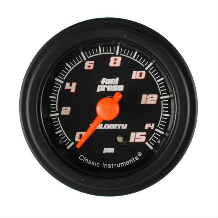 Velocity Series Black Fuel Pressure Gauge 2-1/8" Mechanical/ Exterior Mount