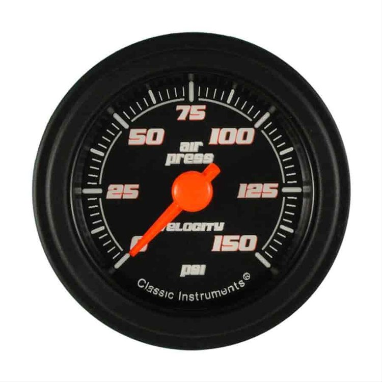 Velocity Series Black Air Pressure Gauge 2-1/8" Mechanical