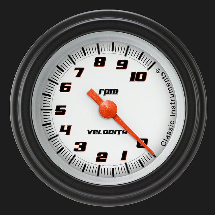 VELOCITY WHITE 2 TACHOMETER FULL SWEEP
