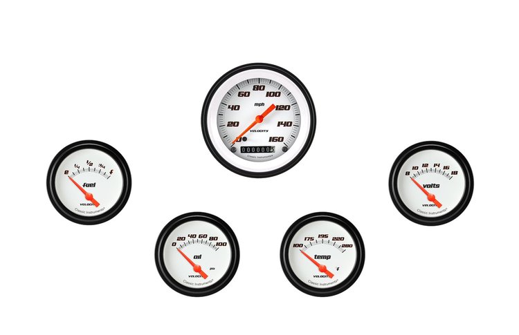 VS200WBLF Velocity White Five Gauge Set 200