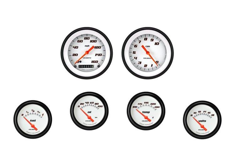 VS201WBLF Velocity White Six Gauge Set 201