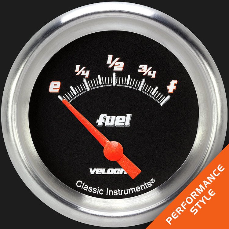 VS209BAPF Velocity Black 2 5/8in. Fuel Gauge, 240-33 Ohm
