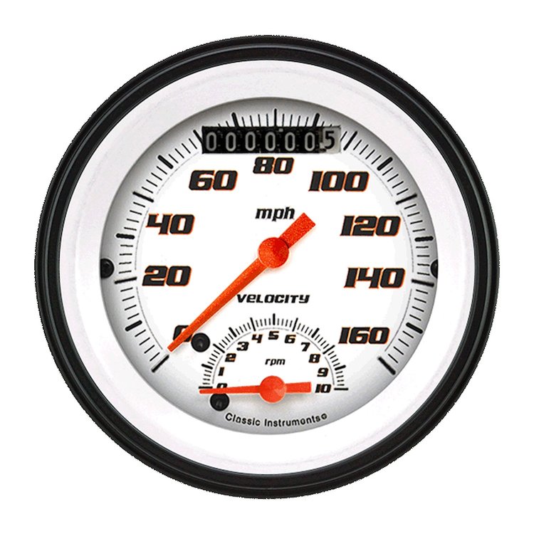 Ultimate Speedometer/Tachometer Combo Velocity White Style