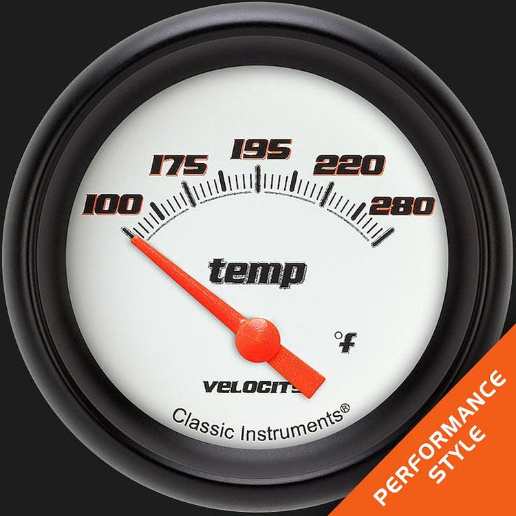 Velocity White w/ Black Bezel 2 ? Water Temp. Short Sweep Includes Temp Sender