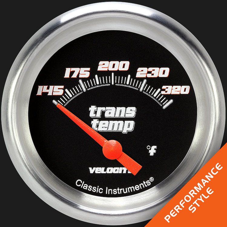 VS227BAPF Velocity Black 2 5/8in. Transmission Temperature Gauge