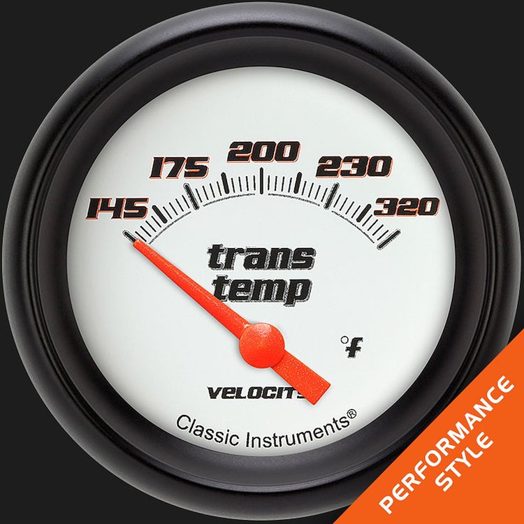 VS227WBPF Velocity White 2 5/8in. Transmission Temperature Gauge
