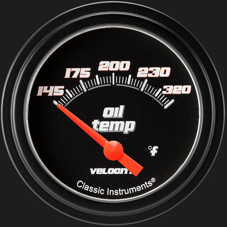 Velocity Black w/ Black Bezel 2 ? Oil Temp. Short Sweep