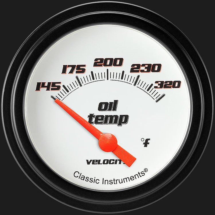Velocity White w/ Black Bezel 2 ? Oil Temp. Short Sweep