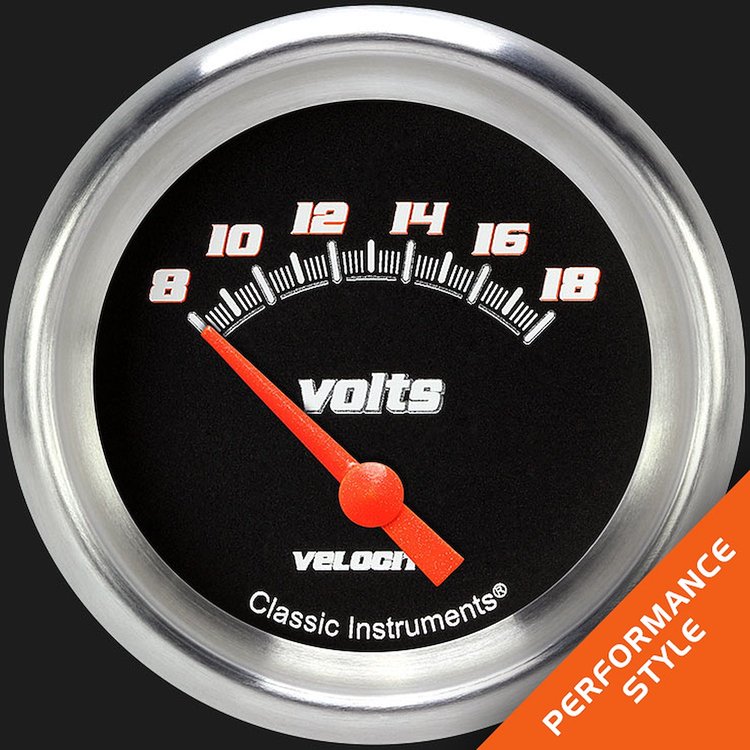 VS230BAPF Velocity Black 2 5/8in. Volt Gauge