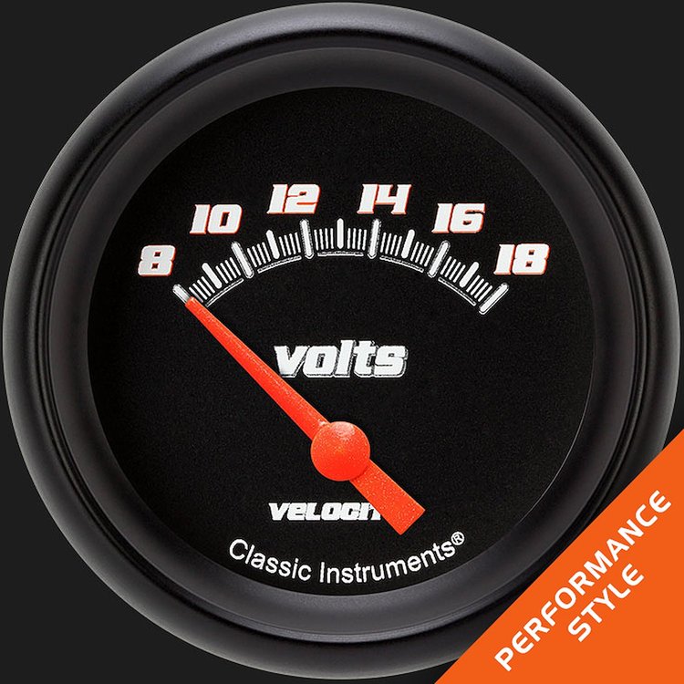 VS230BBPF Velocity Black 2 5/8in. Volt Gauge