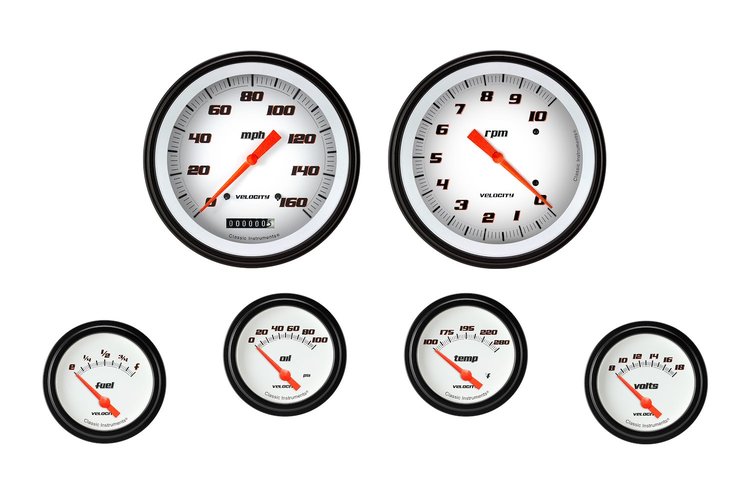VS251WBLF Velocity White Six Gauge Set 251