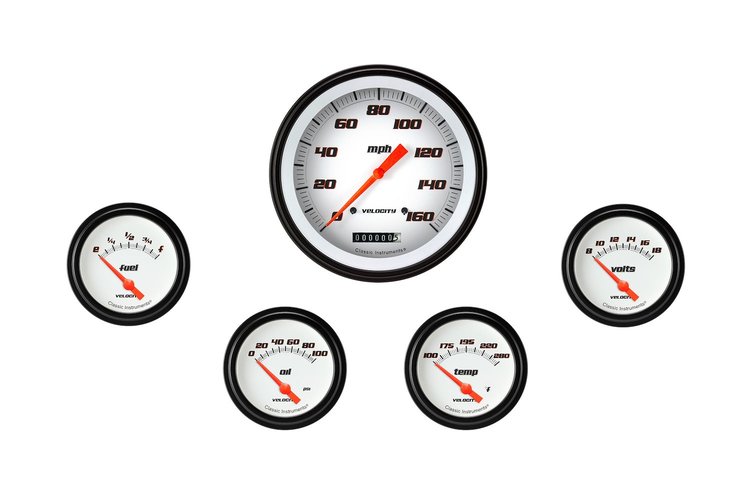 VS254WBLF Velocity White Five Gauge Set 254