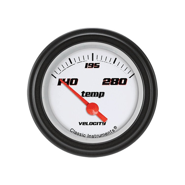 Velocity White Series Water Temperature Gauge 2-1/8" Electrical