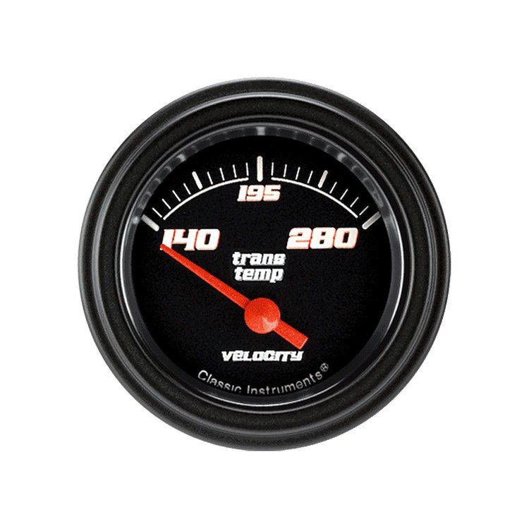 Velocity Series Black Transmission Temperature Gauge 2-1/8" Electrical