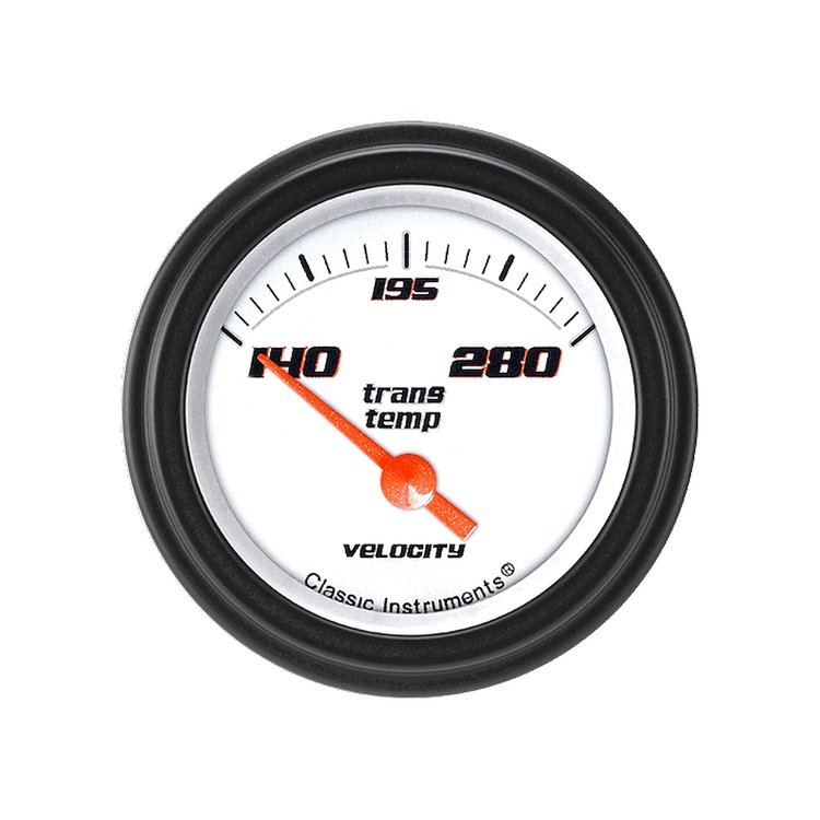 Velocity Series White Transmission Temperature Gauge 2-1/8" Electrical