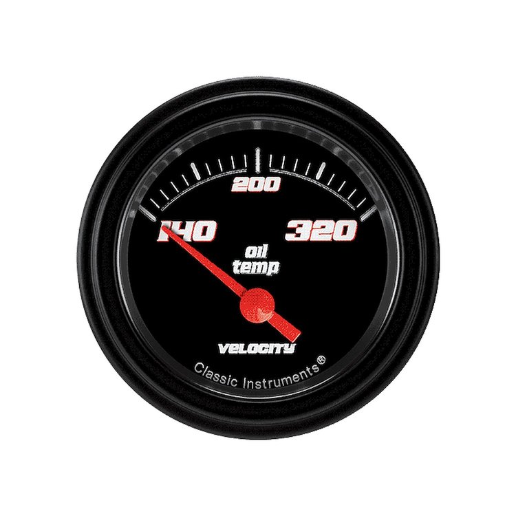 Velocity Series Black Oil Temperature Gauge 2-1/8" Electrical