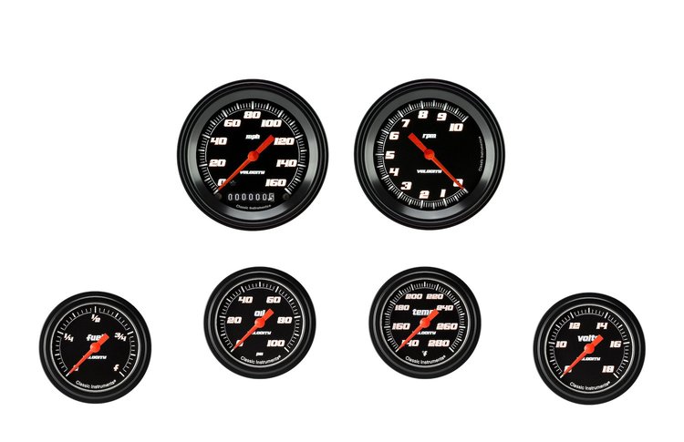 VS301BBLF Velocity Black Six Gauge Set 301