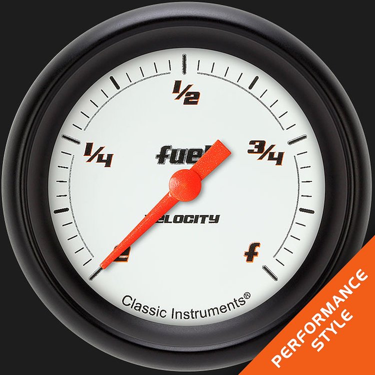 VS309WBPF Velocity White 2 5/8in. Fuel Gauge