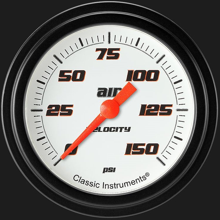 Velocity White w/ Black Bezel 2 ? Air Pressure 150psi Electric Full Sweep