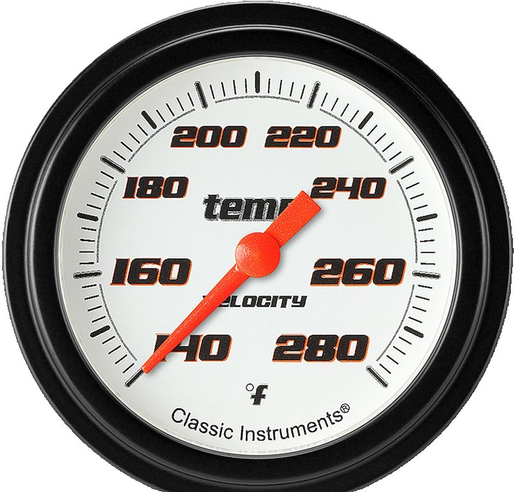 Velocity White w/ Black Bezel 2 ? Coolant Temp Full Sweep Includes ? Temp Sender