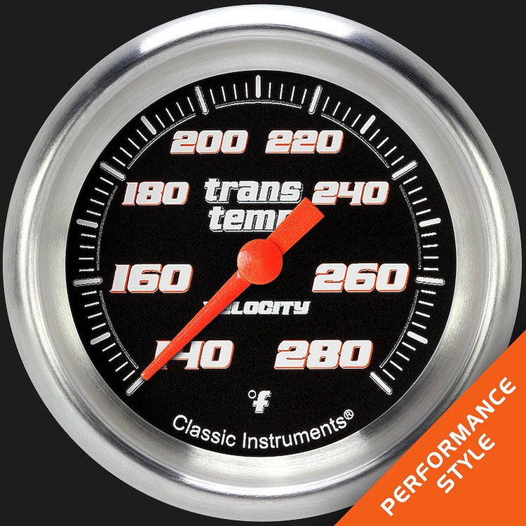 VS327BAPF Velocity Black 2 5/8in. Transmission Temperature Gauge