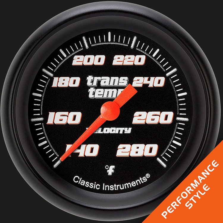 VS327BBPF Velocity Black 2 5/8in. Transmission Temperature Gauge