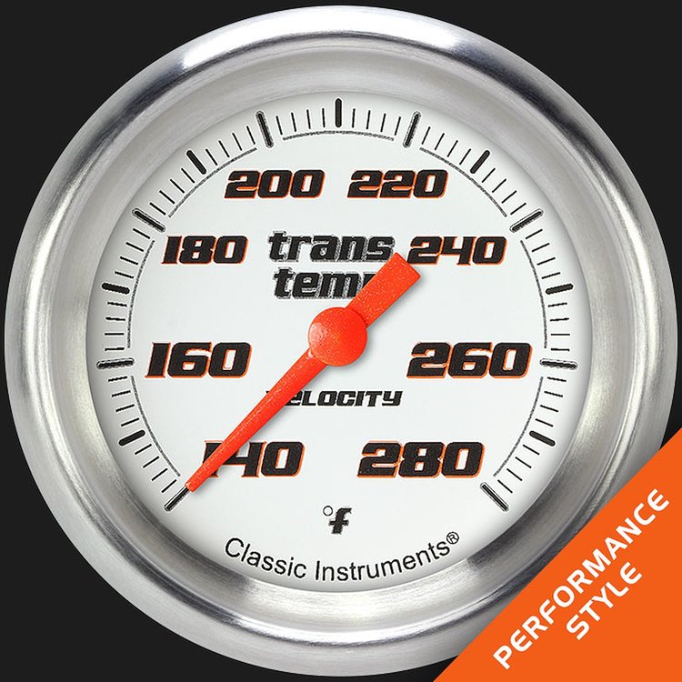 VS327WAPF Velocity White 2 5/8in. Transmission Temperature Gauge