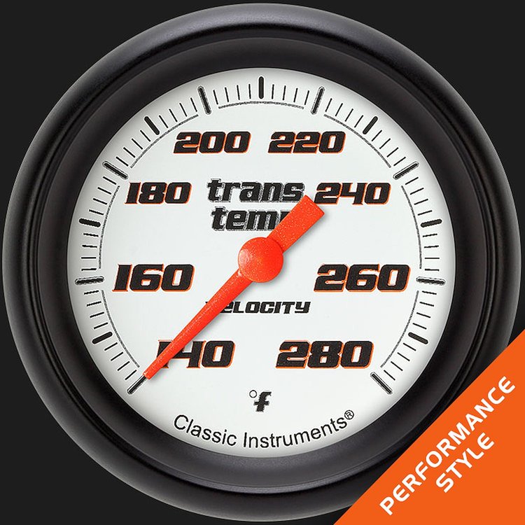 VS327WBPF Velocity White 2 5/8in. Transmission Temperature Gauge