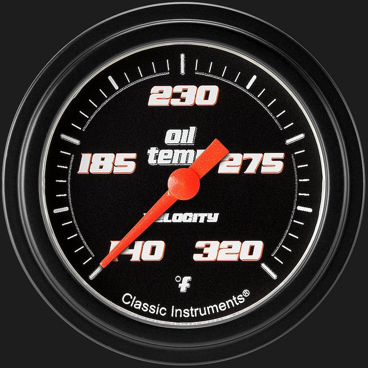 Velocity Black w/ Black Bezel 2 ? Oil Temp. Full Sweep